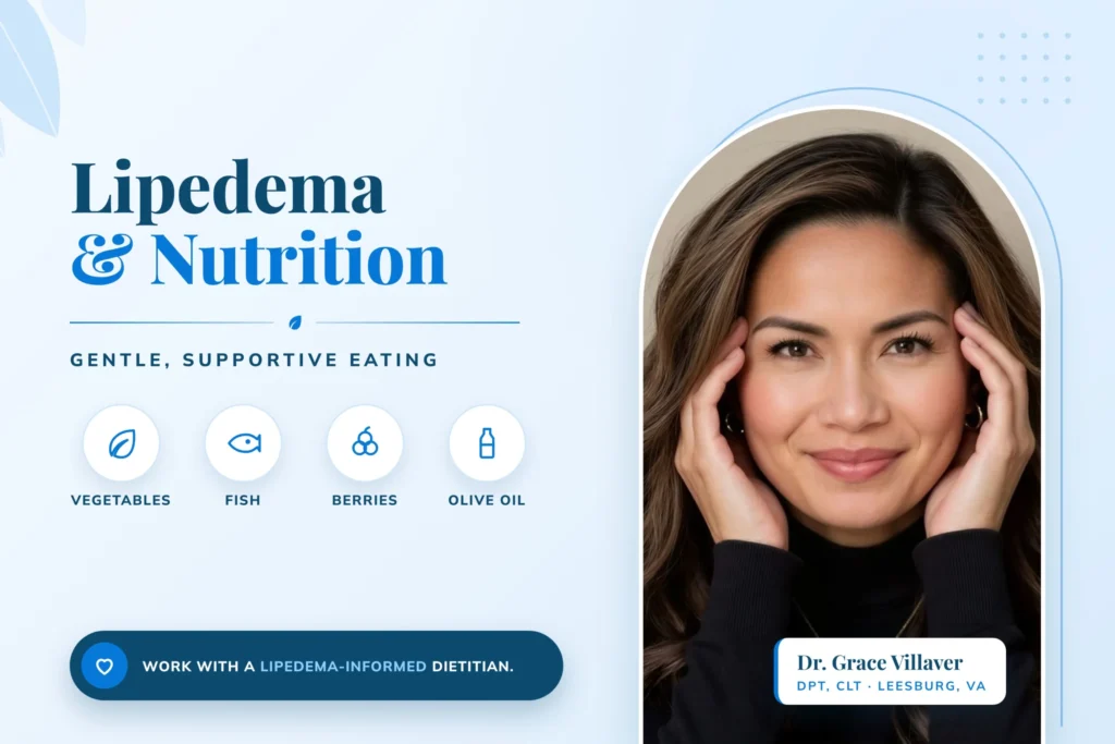 Lipedema and nutrition: gentle, supportive eating, with Dr. Grace Villaver, DPT, CLT, Leesburg, VA